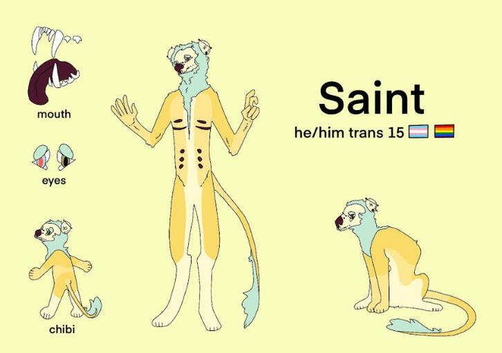 Saint Fursona Anthro Ref Sheet
